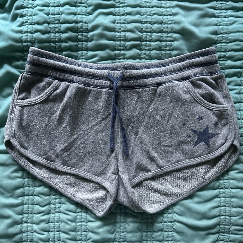 PJ Salvage Gray Athletic Shorts with Star Pattern
